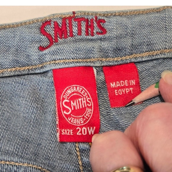 Smith's Dungarees Jeans Women Smith 20W Bootcut Blue Denim Cotton Blend Stretch - Picture 3 of 8